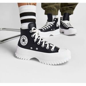 Converse Shoes Black White Chuck Taylor All Star Lugged 2.0 Leather Women’s 9US